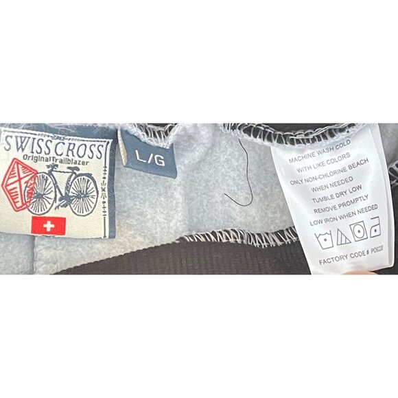 Swiss Cross Joggers Gray Black Sweatpants Size Large NWT - Picture 7 of 8